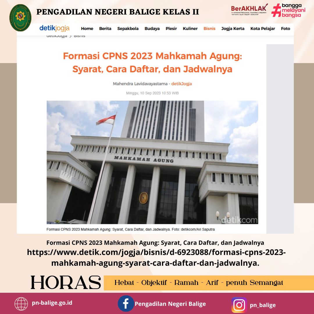 Formasi CPNS 2023 Mahkamah Agung: Syarat, Cara Daftar, dan Jadwalnya